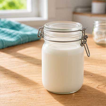 Milk kefir second fermentation in a glass jar